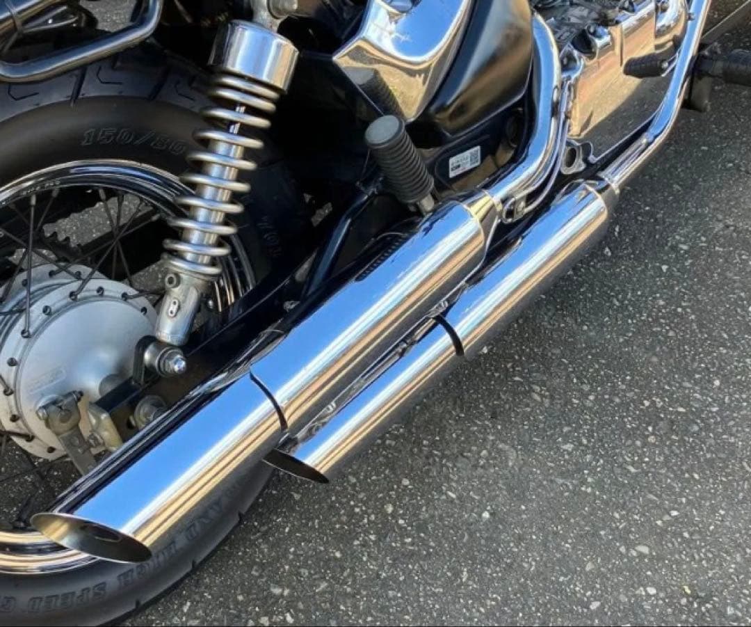 スリップオンマフラー　ハーレー純正（改）イントルーダー等に　ヒートガード付き