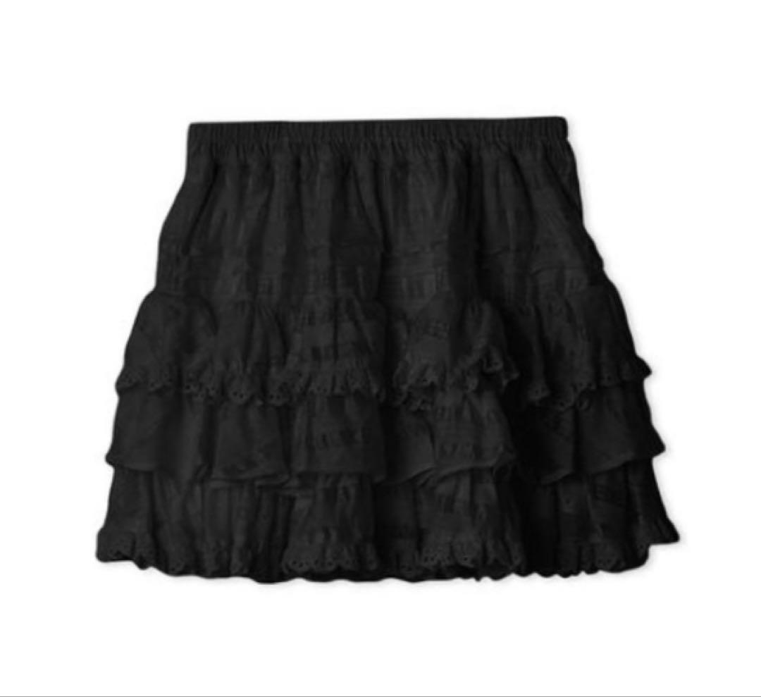 SNIDEL ラッフルティアードスカショーパン　ブラック