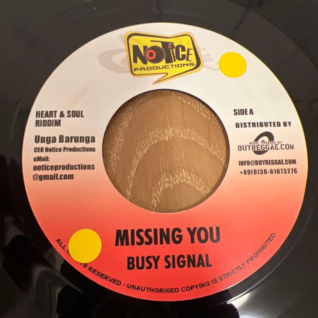 BUSY SIGNAL MISSING YOU 7インチシングル