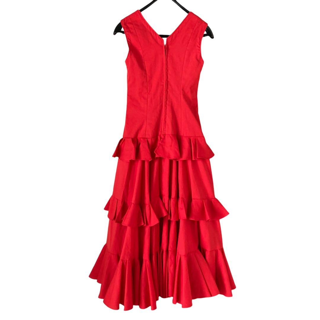 フラメンコ衣装 ロングワンピース ティアード ロングドレス オーダーメイド