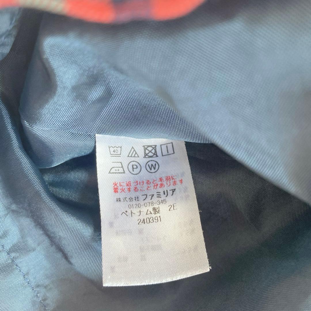 美品　familiar 赤系ファミリアチェック ワンピース 100 現行品　白襟