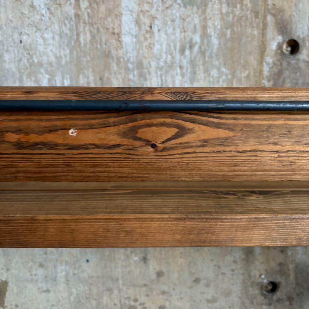 インダストリアル　ローバックベンチ　ヴィンテージ　アイアンフレーム　古材