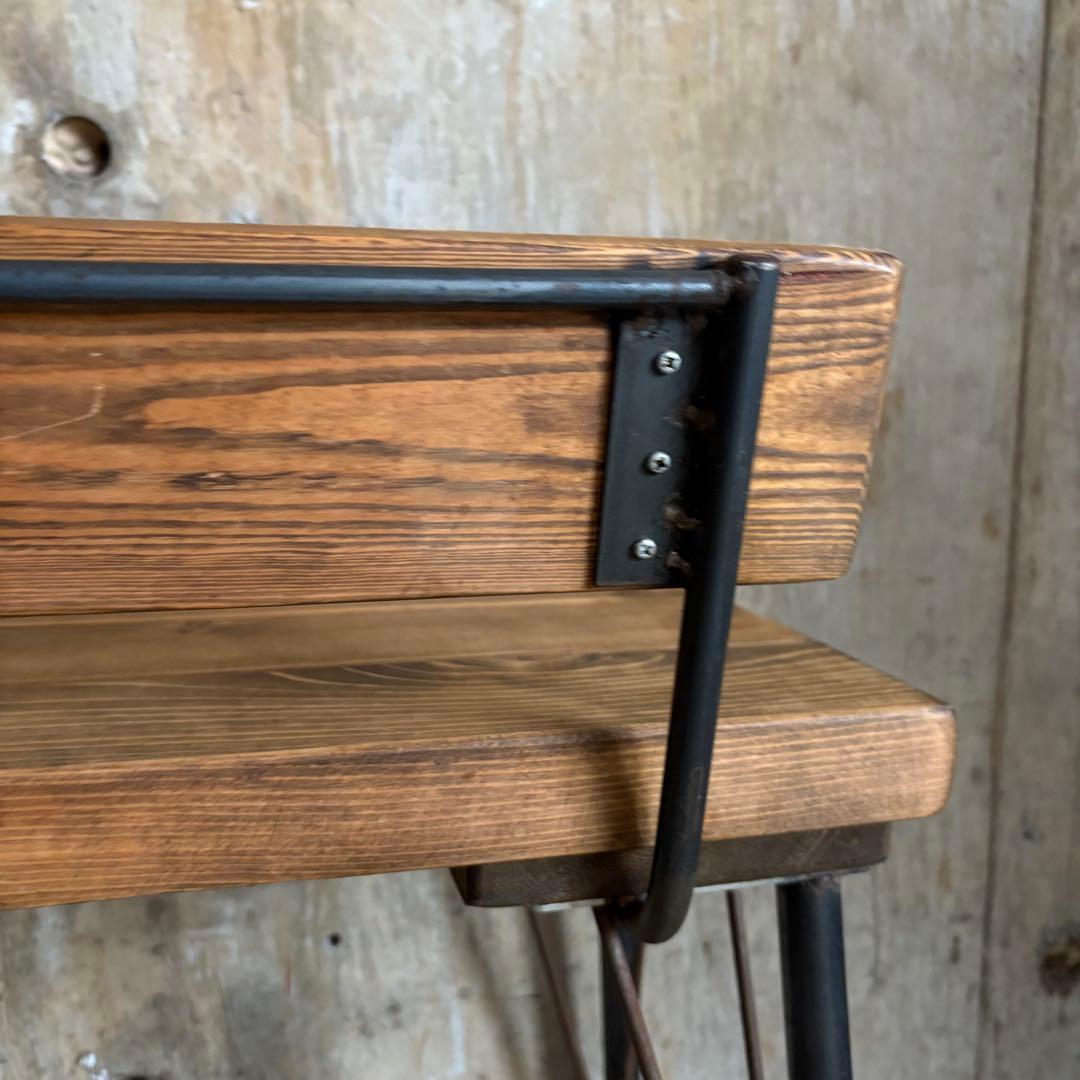 インダストリアル　ローバックベンチ　ヴィンテージ　アイアンフレーム　古材