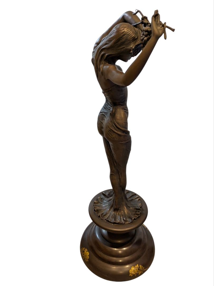 ブロンズ像 葡萄をかざした女性 アンティーク