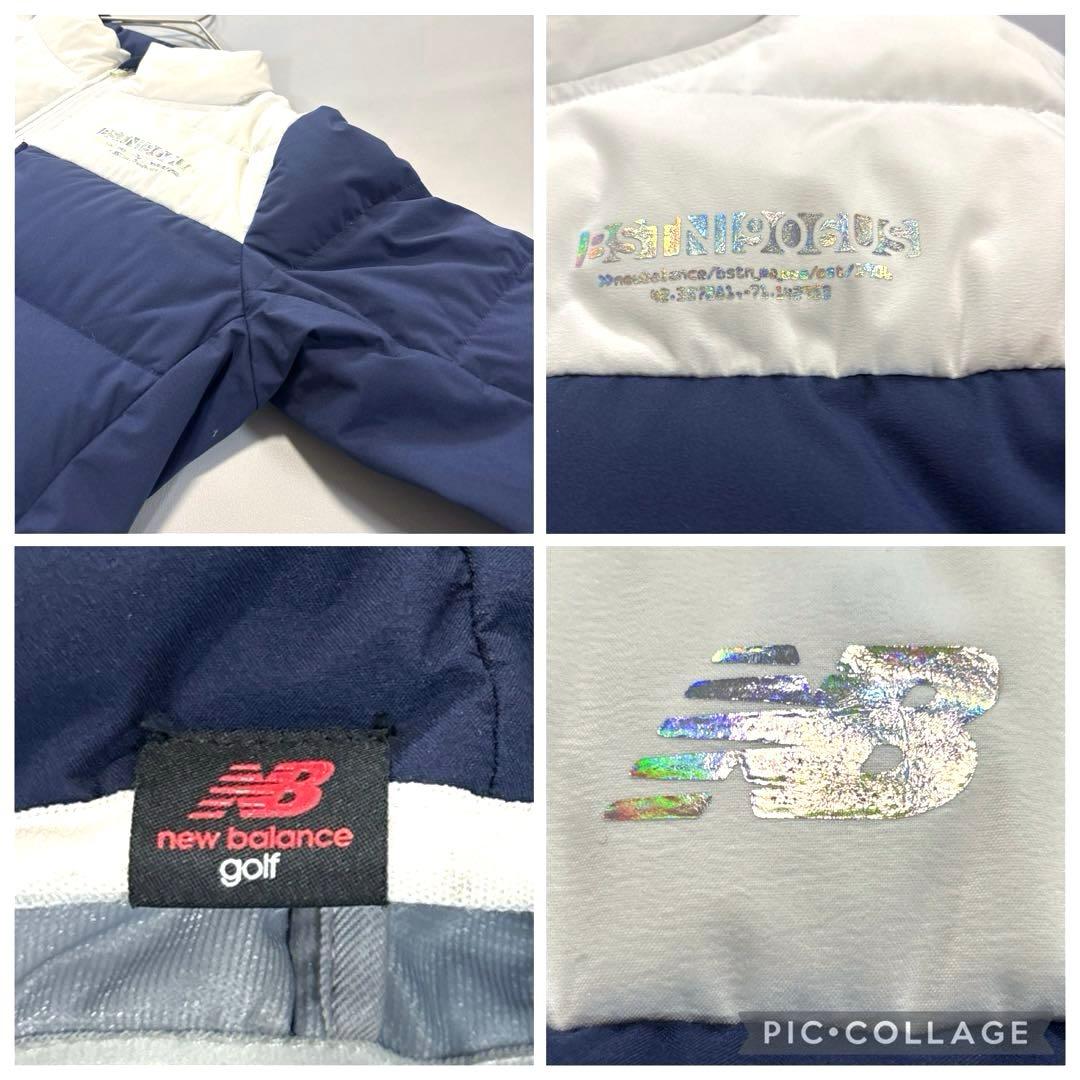 ニューバランスゴルフ　ダウンジャケット　ネイビー　バイカラー　L程度 サイズ2