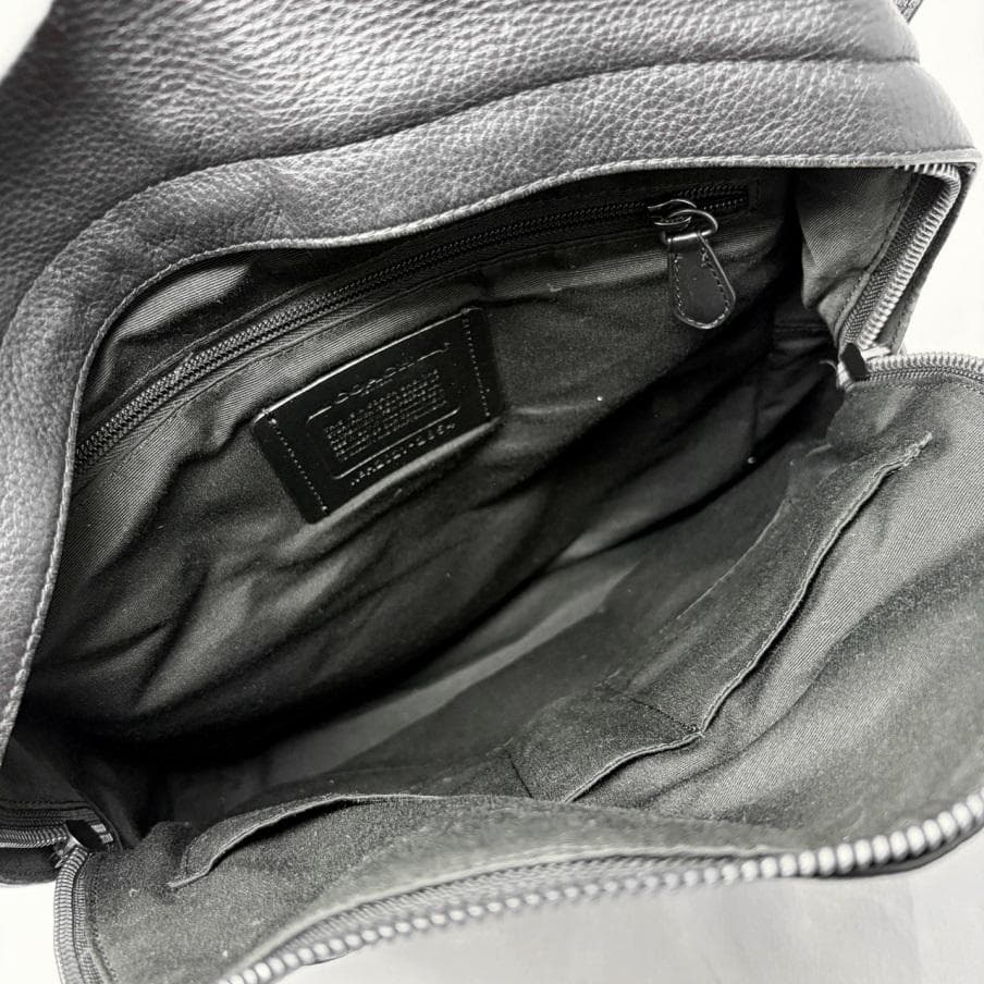 COACH コーチ レザー リュック 黒 2854 ペブル メンズ 通勤バッグ