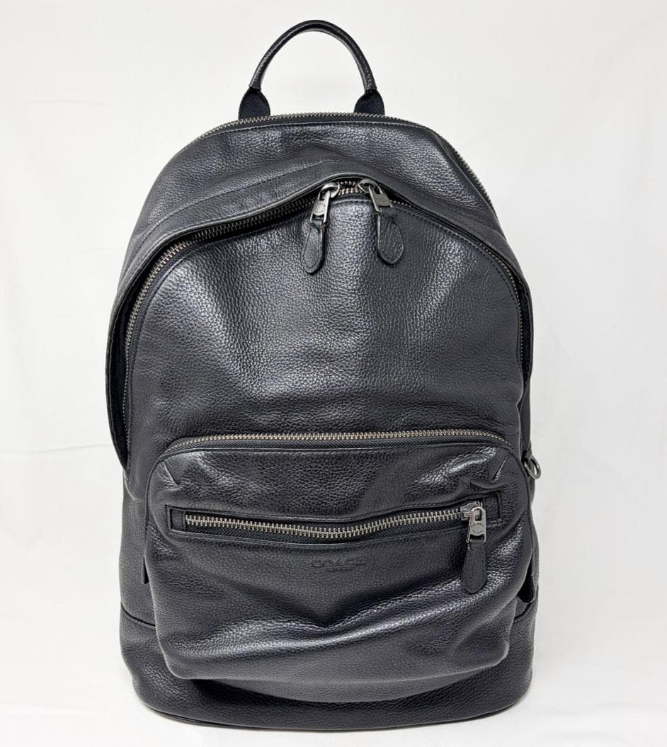 COACH コーチ レザー リュック 黒 2854 ペブル メンズ 通勤バッグ