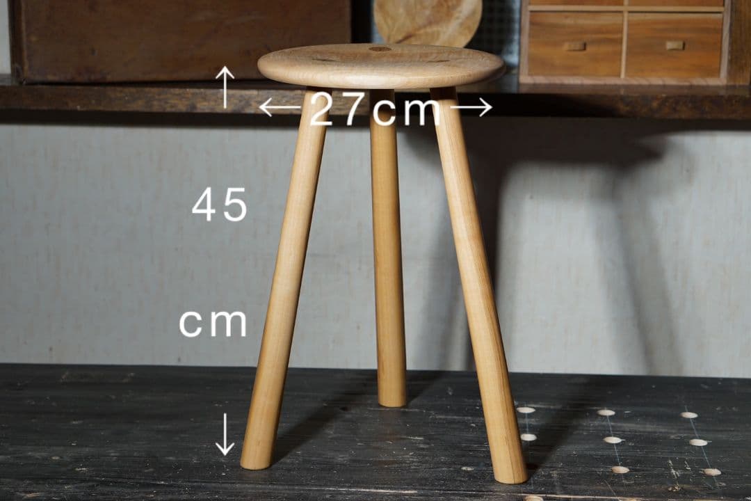 ​【水目桜】無垢材のスツール｜水目桜 カバ 椅子 サイドテーブル キッチン 花台