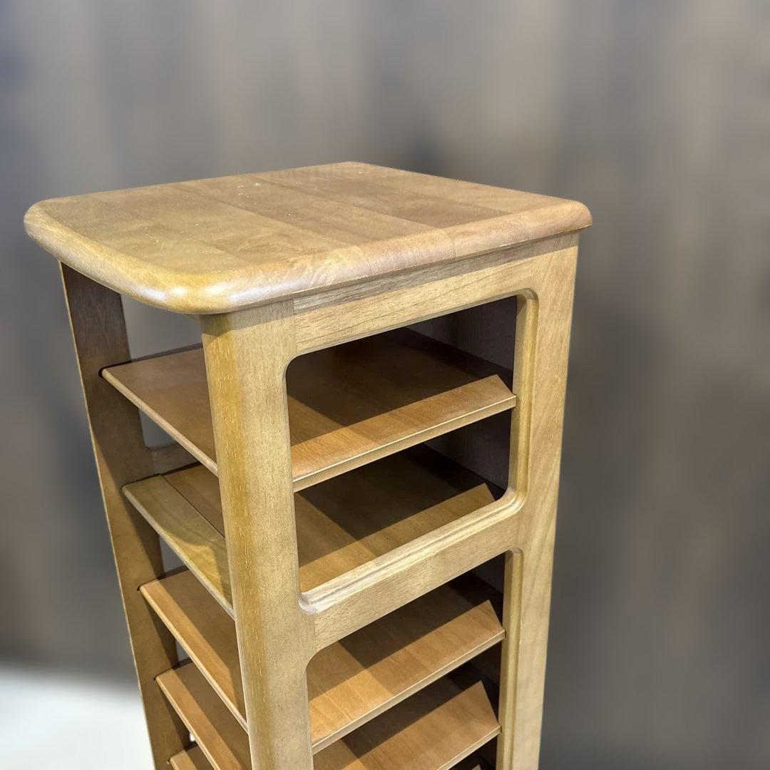 カリモク　天然木　6段スリッパラック