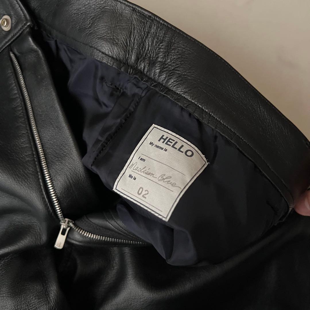 マディソンブルー レザーパンツ ブラック 黒 サイズ02 M 羊革 カットオフ