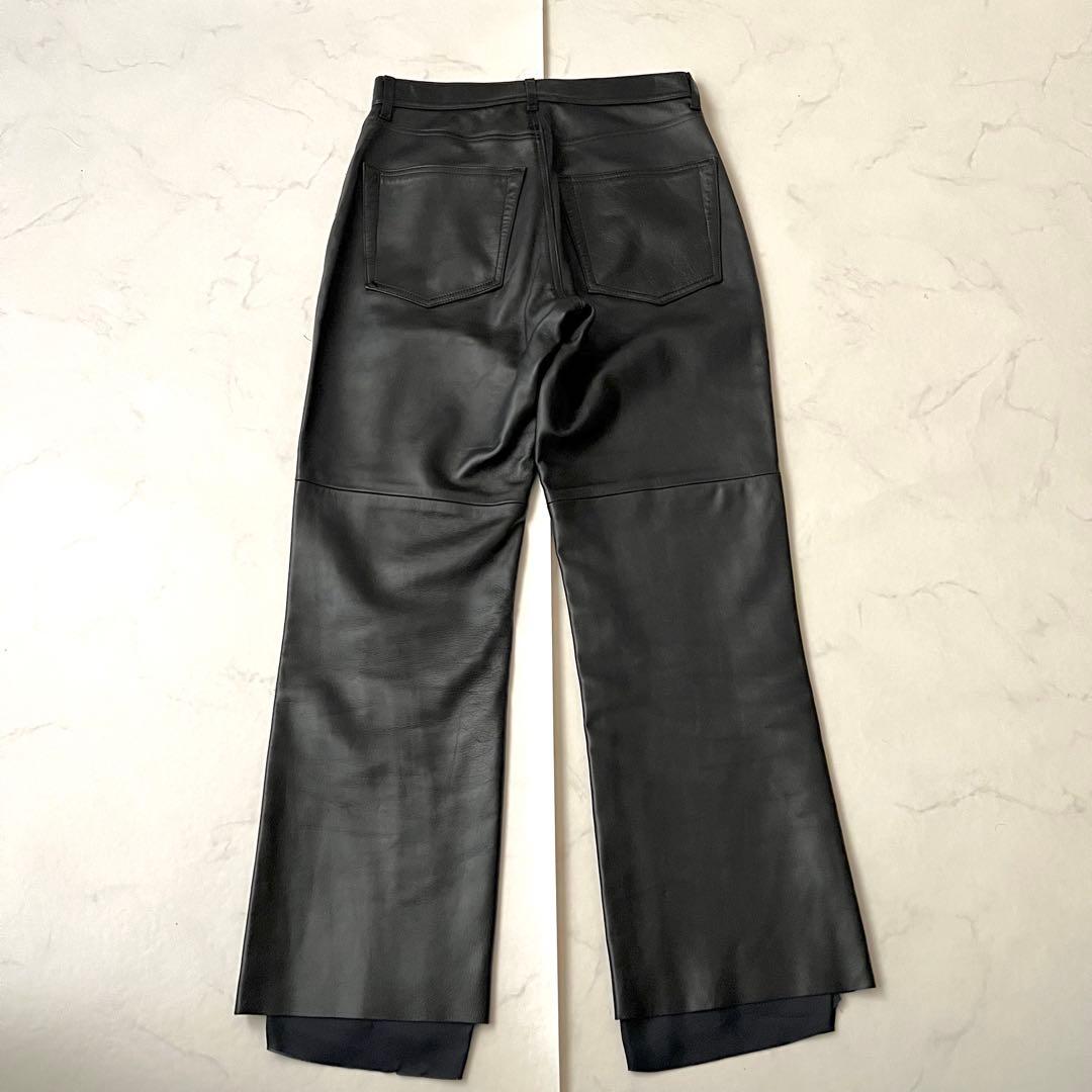 マディソンブルー レザーパンツ ブラック 黒 サイズ02 M 羊革 カットオフ