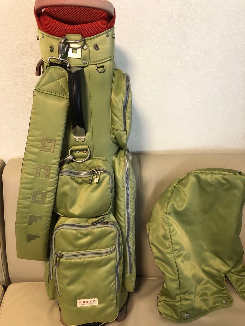 【送料込み】廃盤希少品　ONOFF オノフ キャディバッグ　ナイロン グリーン