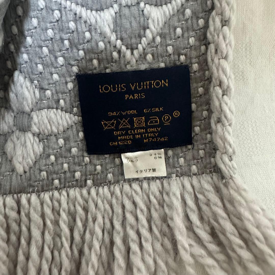Louis Vuitton エシャルプロゴマニア グレー マフラー