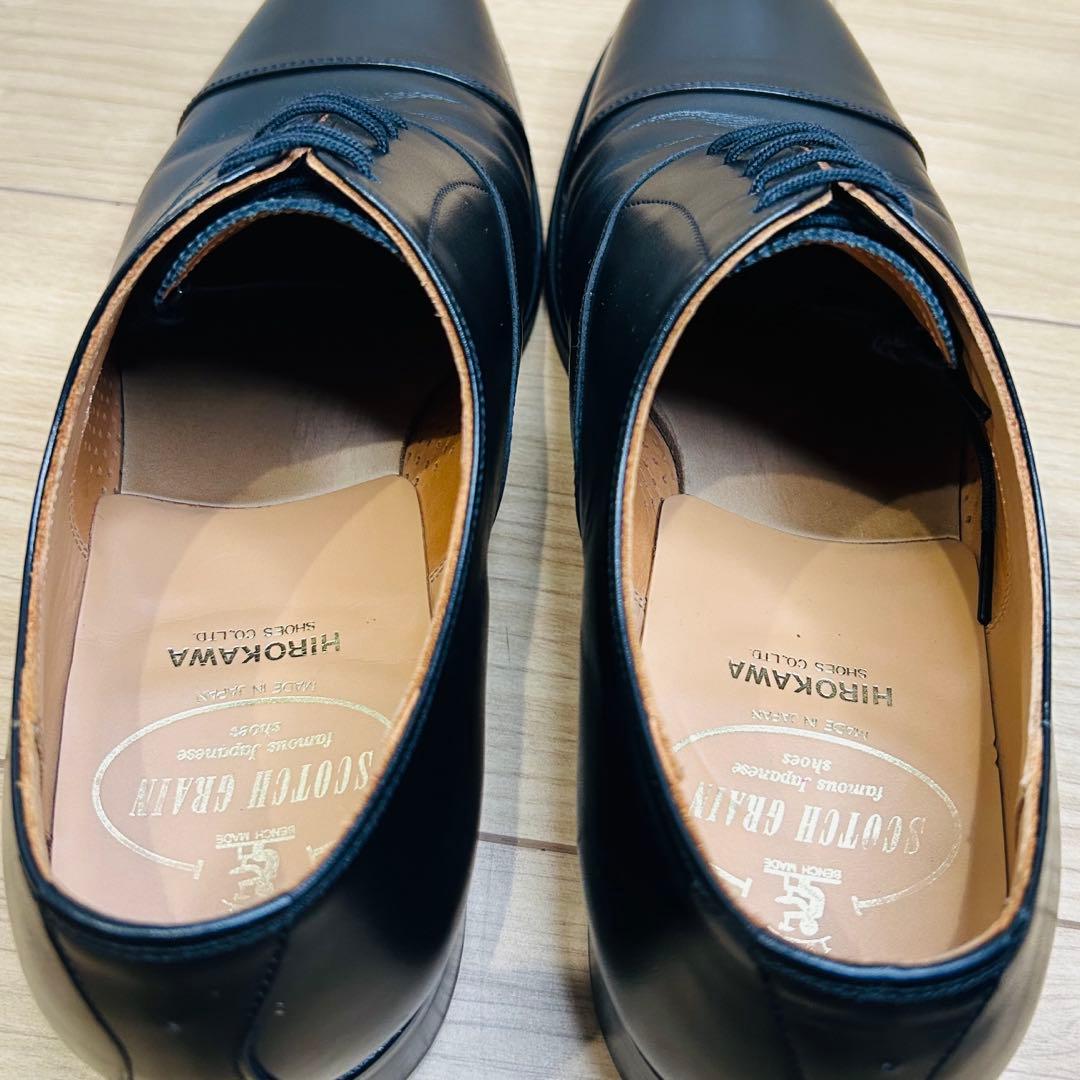 【未使用級】スコッチグレイン ストレートチップ 内羽根 25cm F-0350