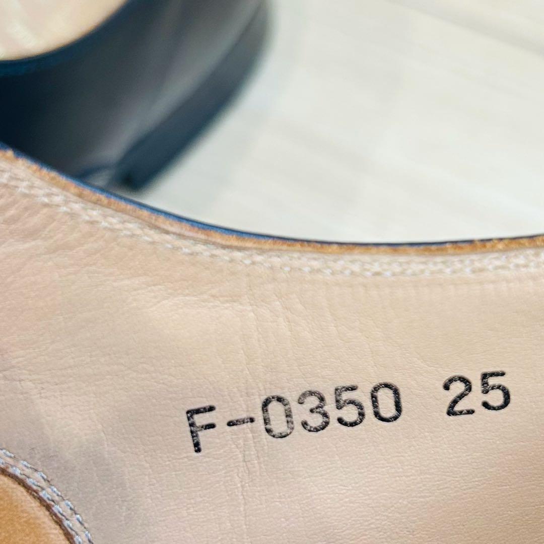 【未使用級】スコッチグレイン ストレートチップ 内羽根 25cm F-0350