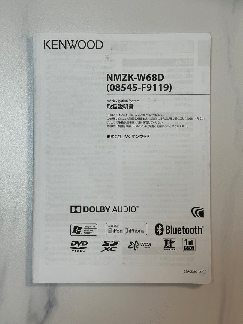 KENWOOD カーナビ　純正品　nmzk-w68d【さい】