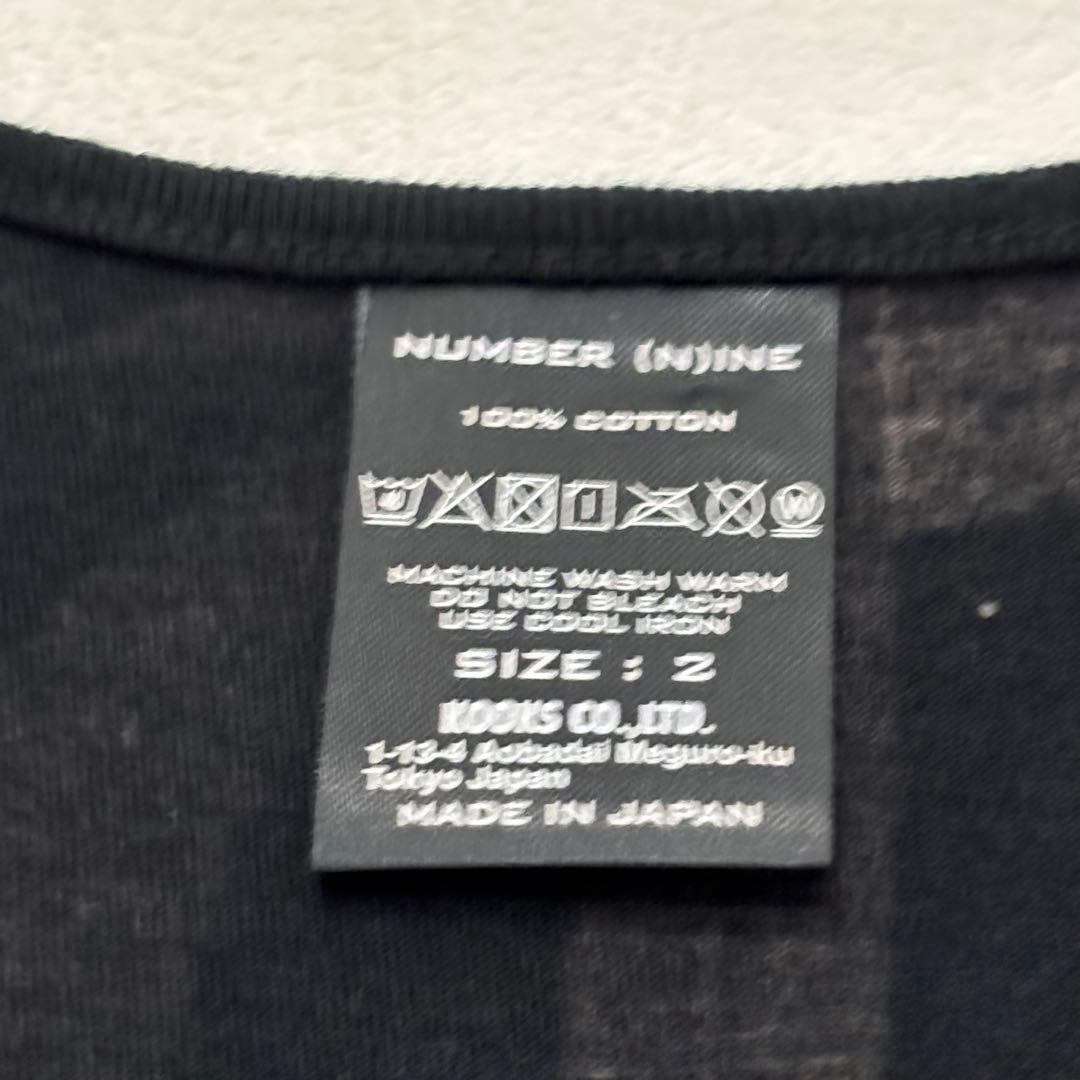 ナンバーナイン　美品 ハート トライバル カモ 柄 タンクトップ グレー 迷彩