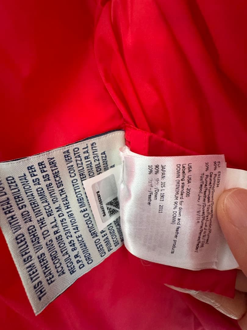 モンクレール　MONCLER 赤 ダウンコート　6Ａ116cm