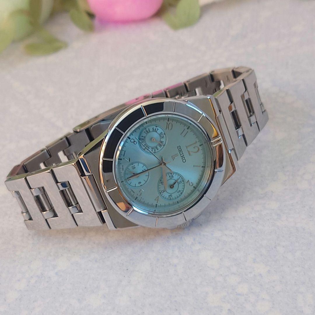 値下げ中❗️セイコールキア腕時計SEIKO LUKIAレディース5Y89ブルー