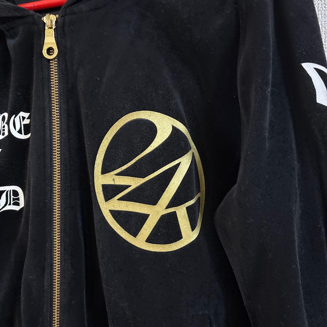 24karats ベロアスウェット上下　セットアップ ジップアップパーカー M