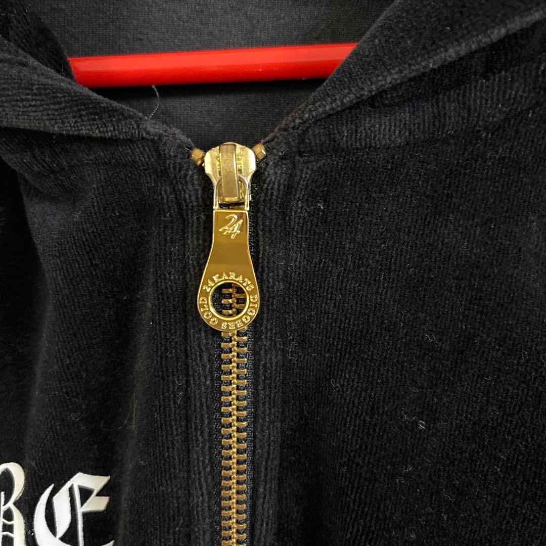 24karats ベロアスウェット上下　セットアップ ジップアップパーカー M