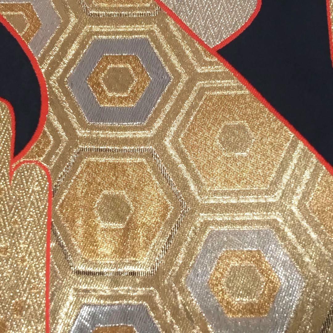 豪華 袋帯 正絹 六通柄 金銀糸 雲取り亀甲文様 振袖 訪問着 成成人式 結婚式