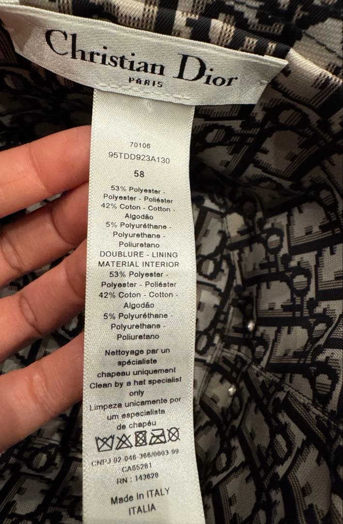 Christian Dior バケットハット 58 ディオール　ブラック