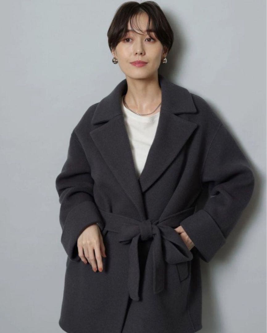 【Arpege story】ミドル丈テーラーリバーコート 2023AW