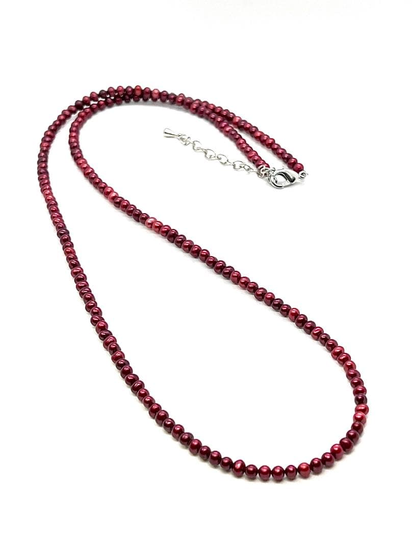 【しゃんたん】本真珠レッドカラーベビーパールネックレス４本セット