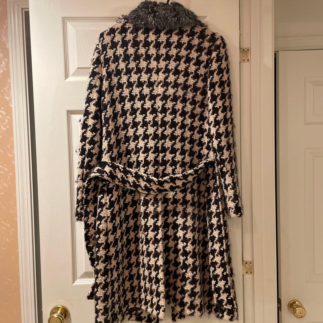 Dolce & Gabbana ロングコートハウンドトゥース柄ビーズで豪華 40