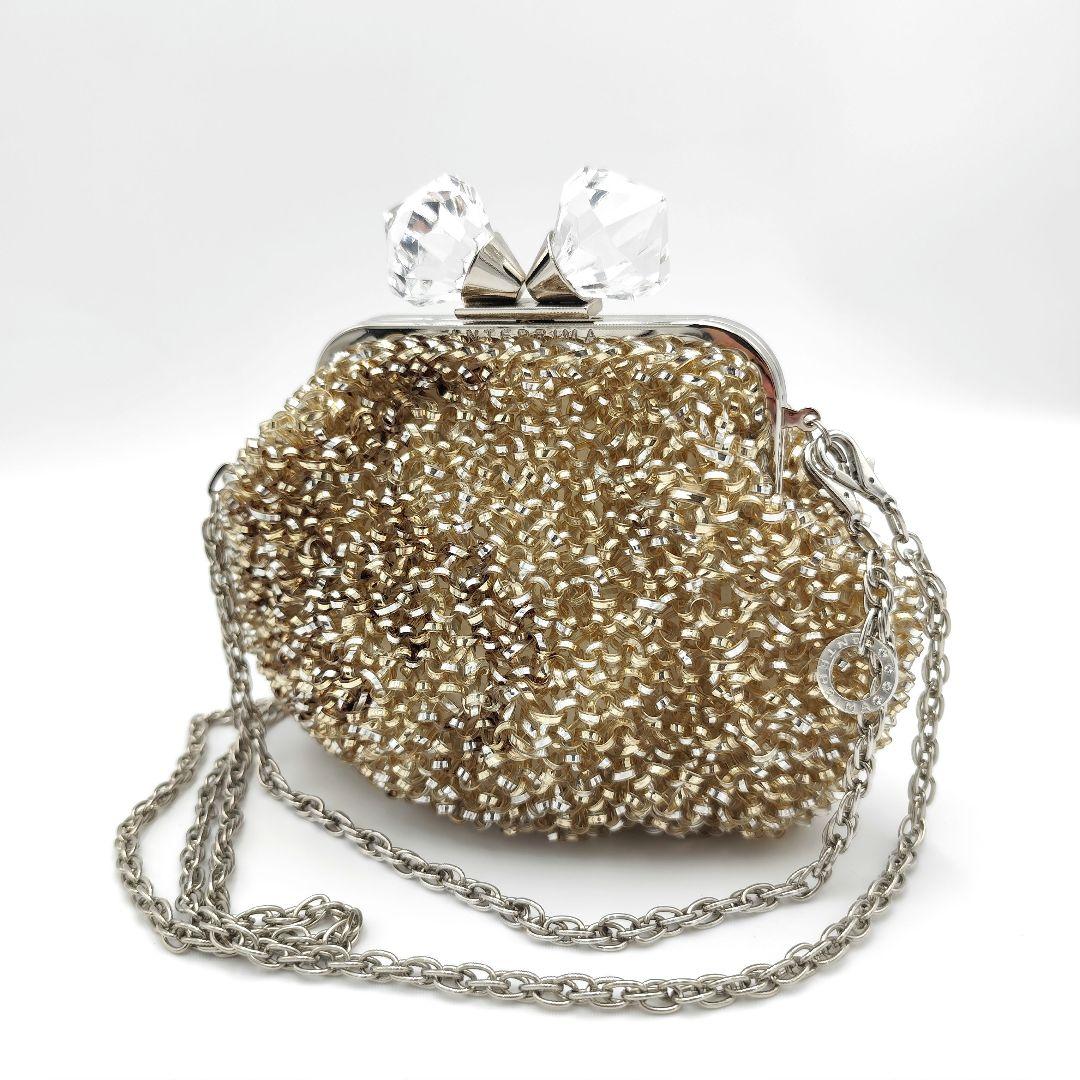 美品 ANTEPRIMA ワイヤーバッグ ゴールド ショルダー 2way