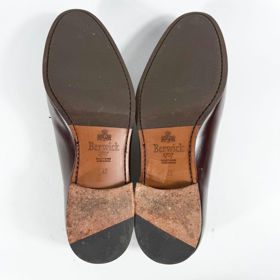 【未使用級】Berwick 　バーウィック　ビットローファー(42)革靴　茶