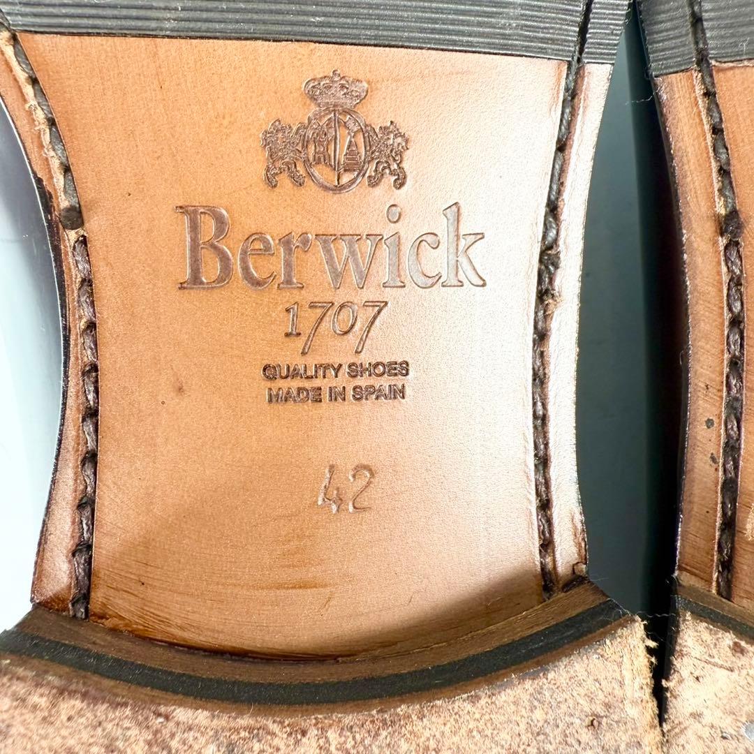 【未使用級】Berwick 　バーウィック　ビットローファー(42)革靴　茶