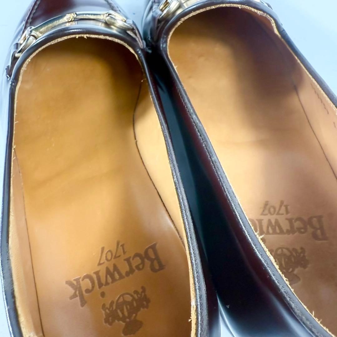 【未使用級】Berwick 　バーウィック　ビットローファー(42)革靴　茶