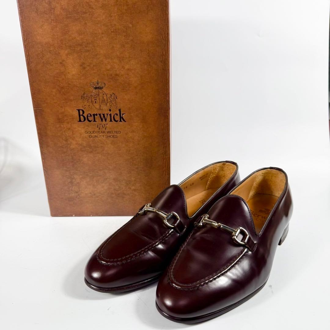 【未使用級】Berwick 　バーウィック　ビットローファー(42)革靴　茶
