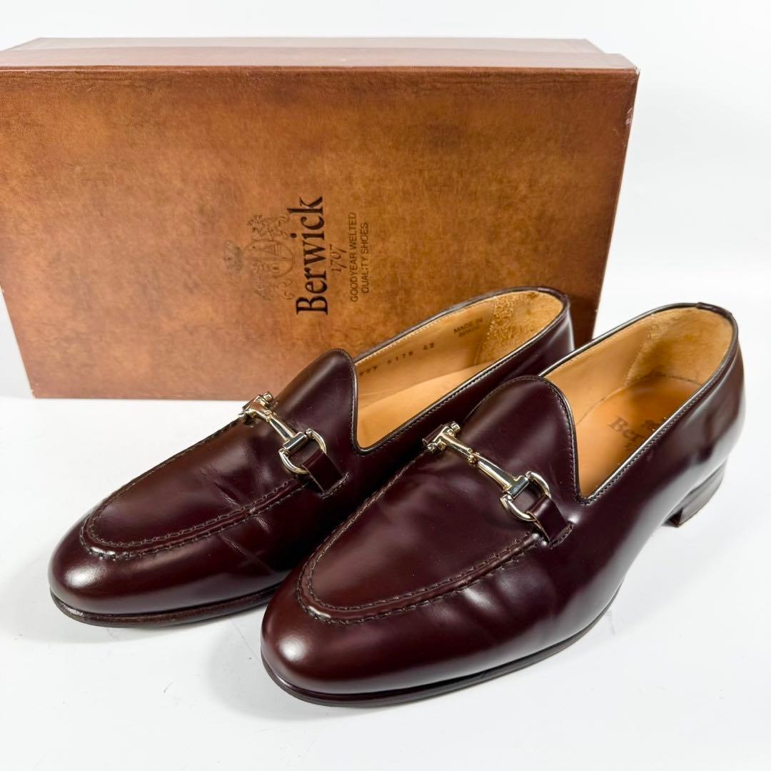 【未使用級】Berwick 　バーウィック　ビットローファー(42)革靴　茶