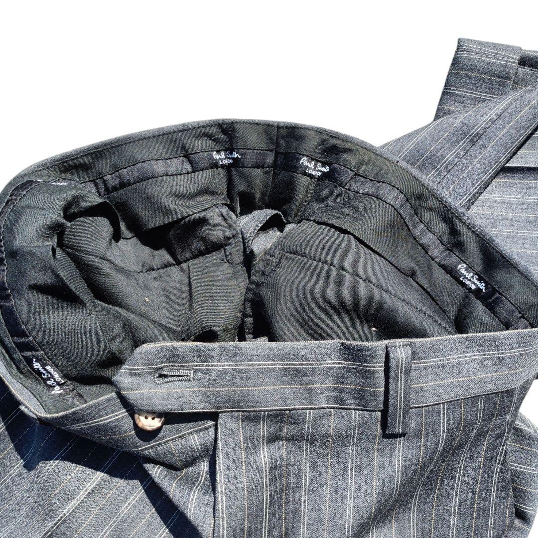 ポールスミス スーツ セットアップ 3ピース グレー ストライプ 美品 お洒落