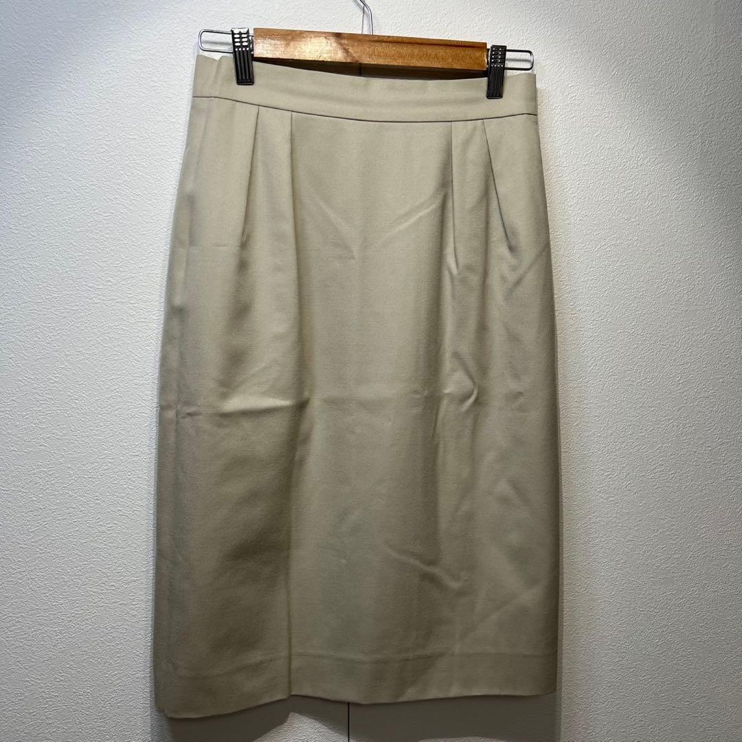希少 クリスチャンディオール 上質 ウール タック デザイン タイト スカート