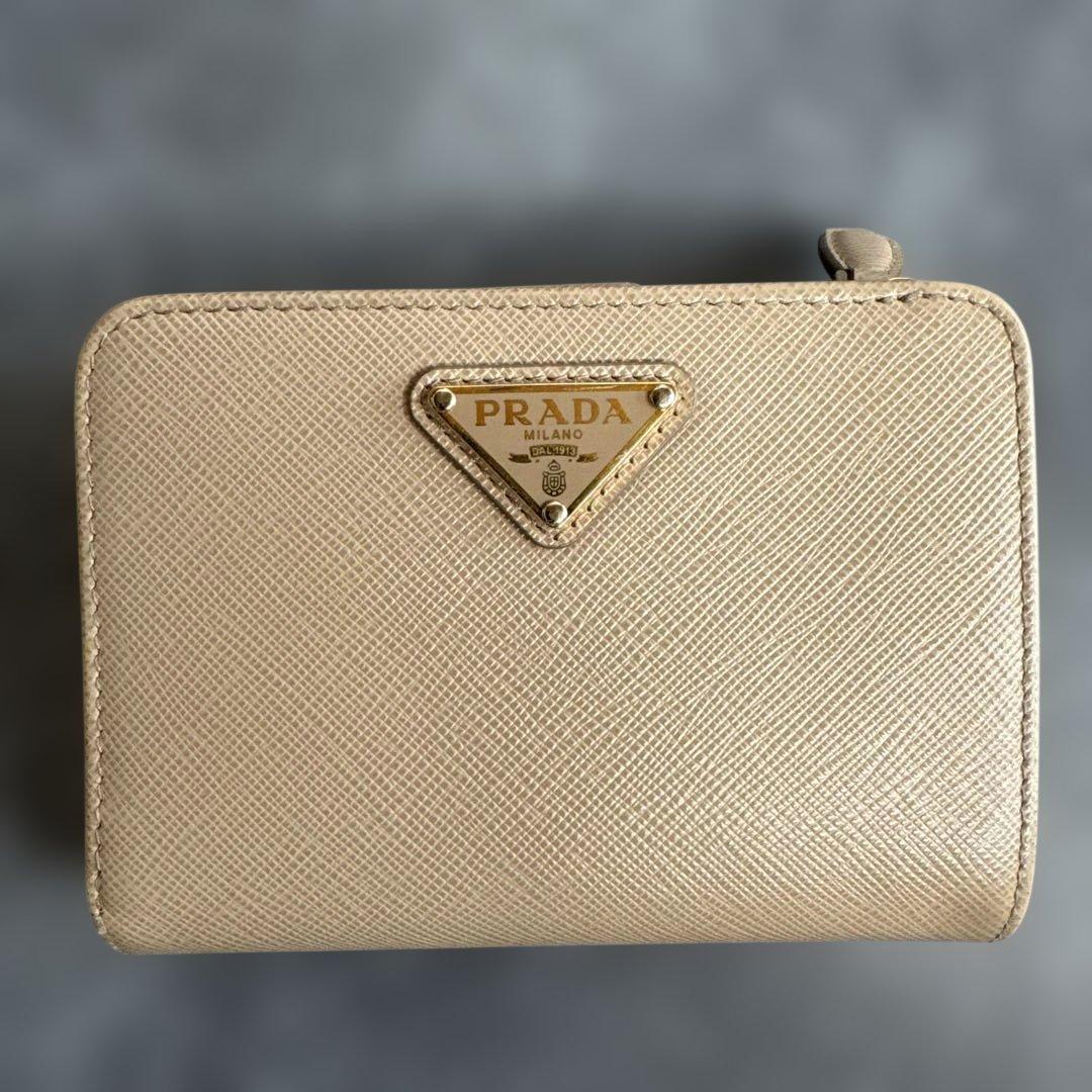PRADA 1ML018 SAFFIANO Triang Cammeo 財布