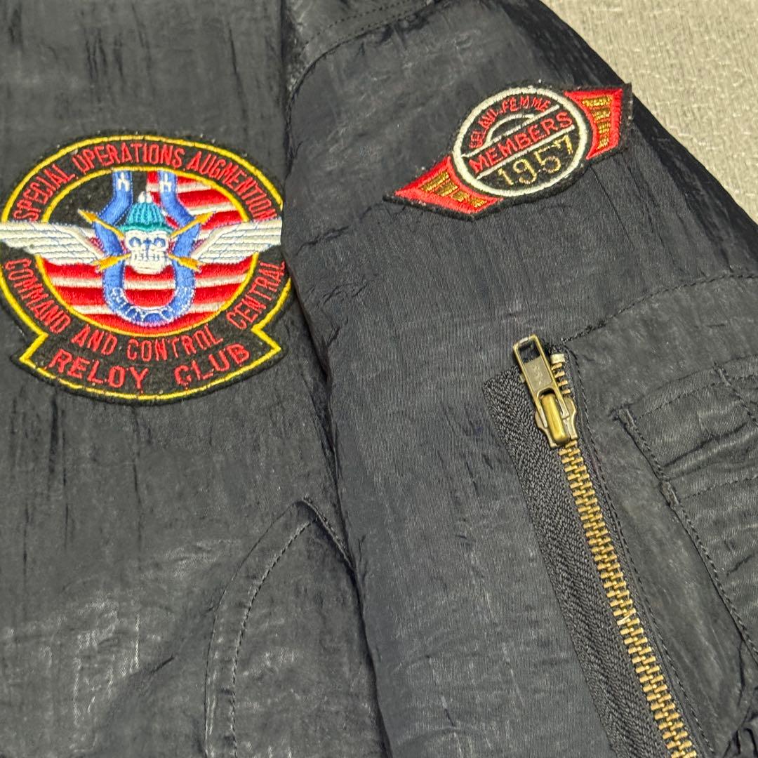 80s 90s vintage フライトジャケット パラシュートナイロン 短丈