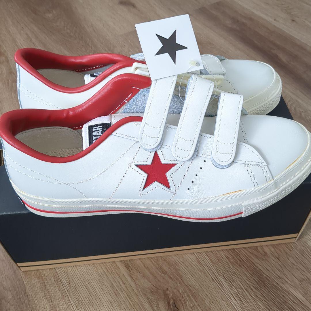 ジロー様　ALL STAR ホワイト/レッド スニーカー ベルクロ　27cm