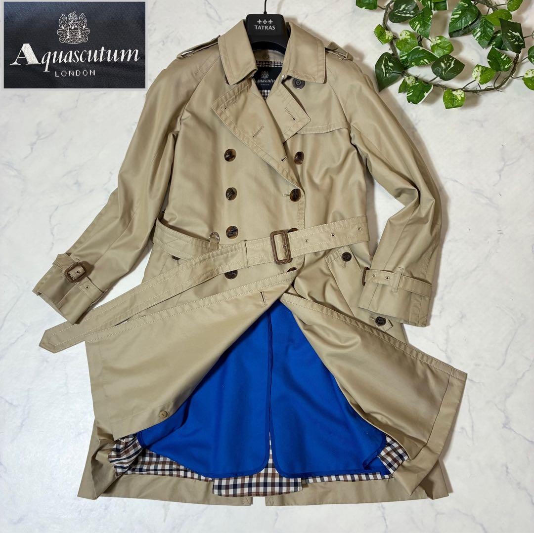 美品✨アクアスキュータム トレンチコート ライナー ベルト付き ベージュ M