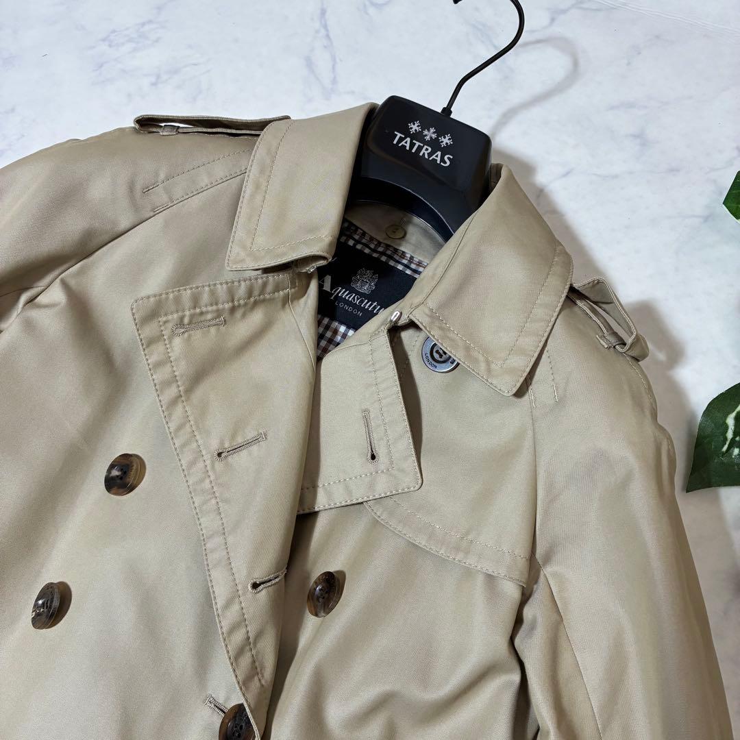 美品✨アクアスキュータム トレンチコート ライナー ベルト付き ベージュ M