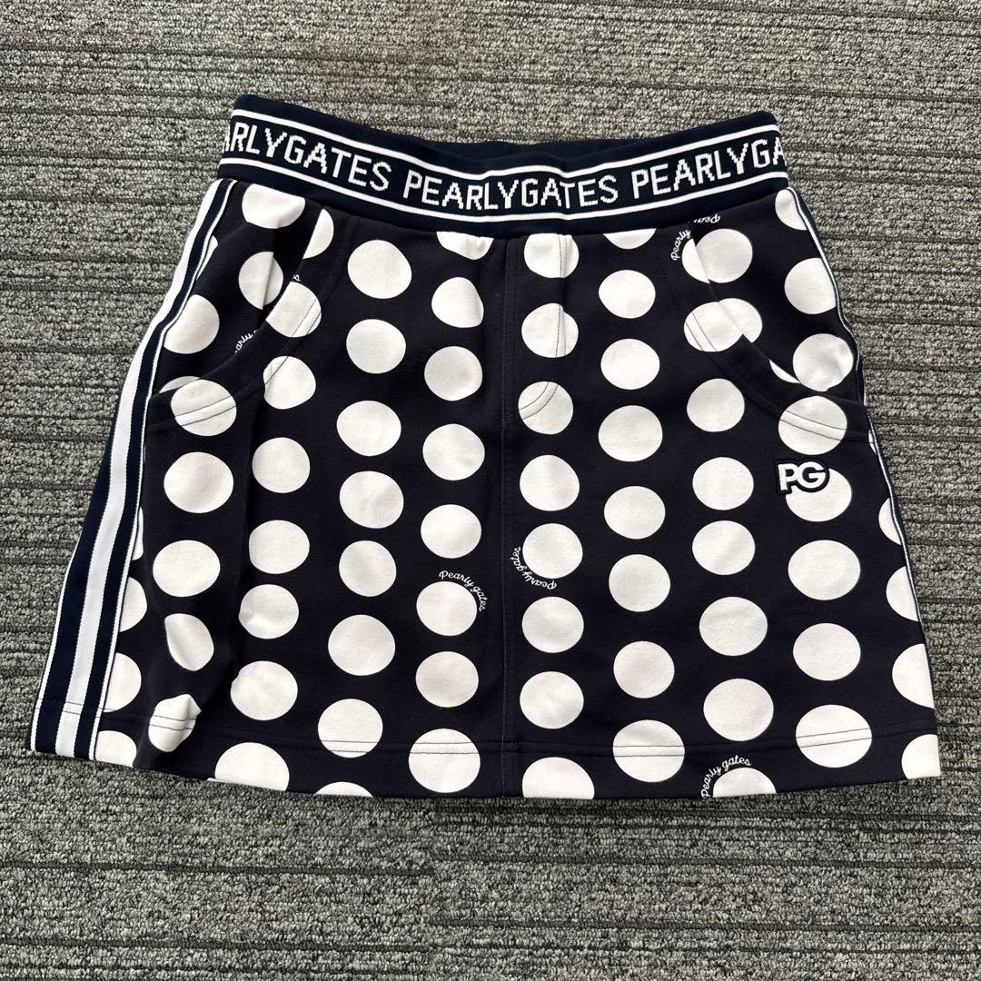 パーリーゲイツ スカート　水玉　ネイビー