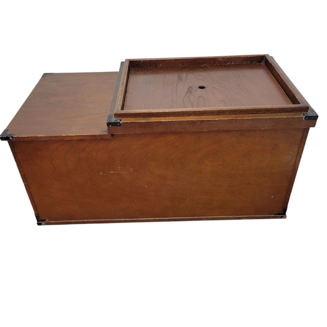 【極希少】レトロ アンティーク 火鉢 木製 天然木 関西火鉢 大和火鉢 角火鉢