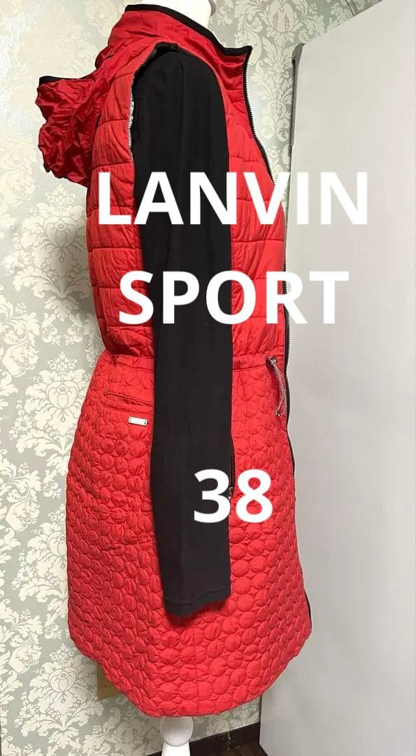 美品！ランバンスポール38 フード付キルティング中綿　裏地蓄熱保存ワンピース