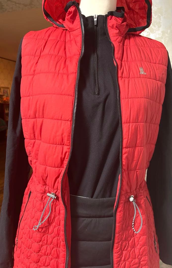 美品！ランバンスポール38 フード付キルティング中綿　裏地蓄熱保存ワンピース