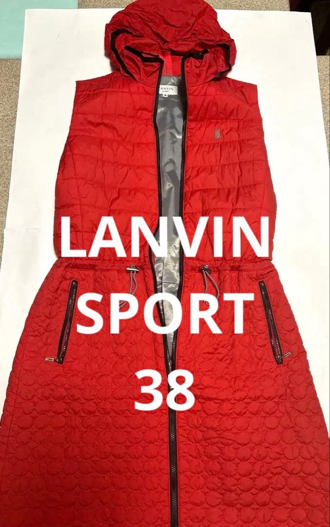 美品！ランバンスポール38 フード付キルティング中綿　裏地蓄熱保存ワンピース