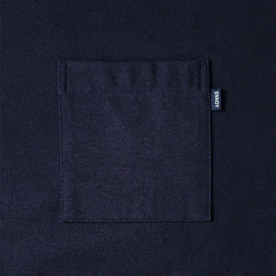 ENNOY POCKET & CREW 2PACK LS T-SHIRTS 紺