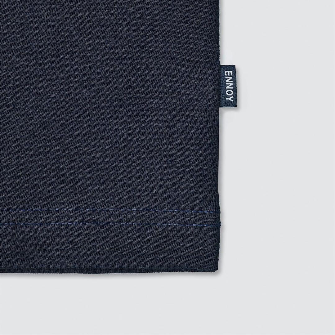 ENNOY POCKET & CREW 2PACK LS T-SHIRTS 紺